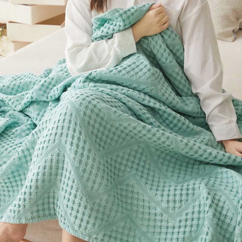 Organic Cotton Waffle Quilt | Eco-Friendly & Moisture Absorbent | Full/Queen Size