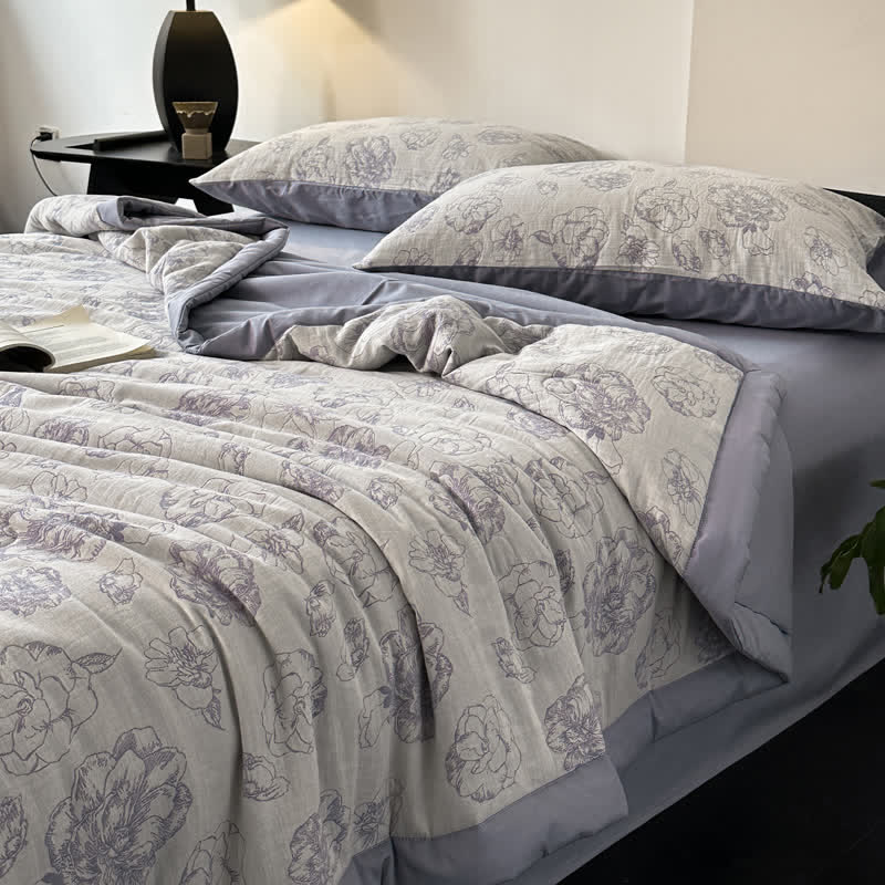 Cotton Gauze Bedding Set | 100% Organic Cotton | 4-Piece Full/Queen