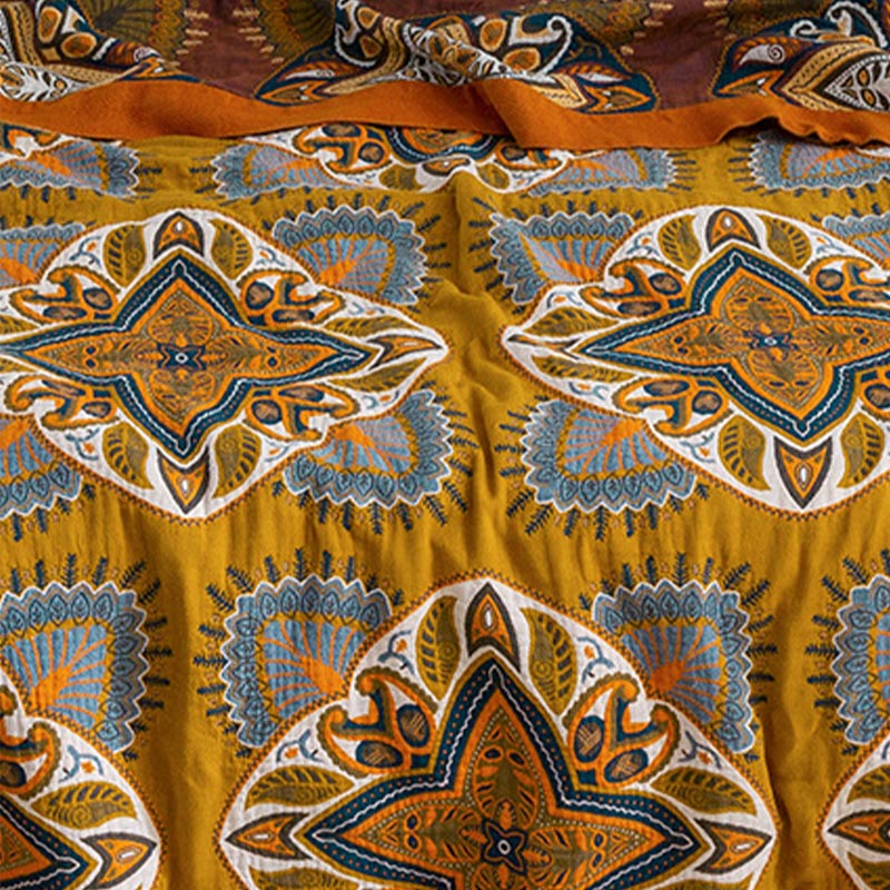 Multicolor Reversible Cotton Quilt | Lightweight & Breathable | Available in Full, Queen, King Sizes