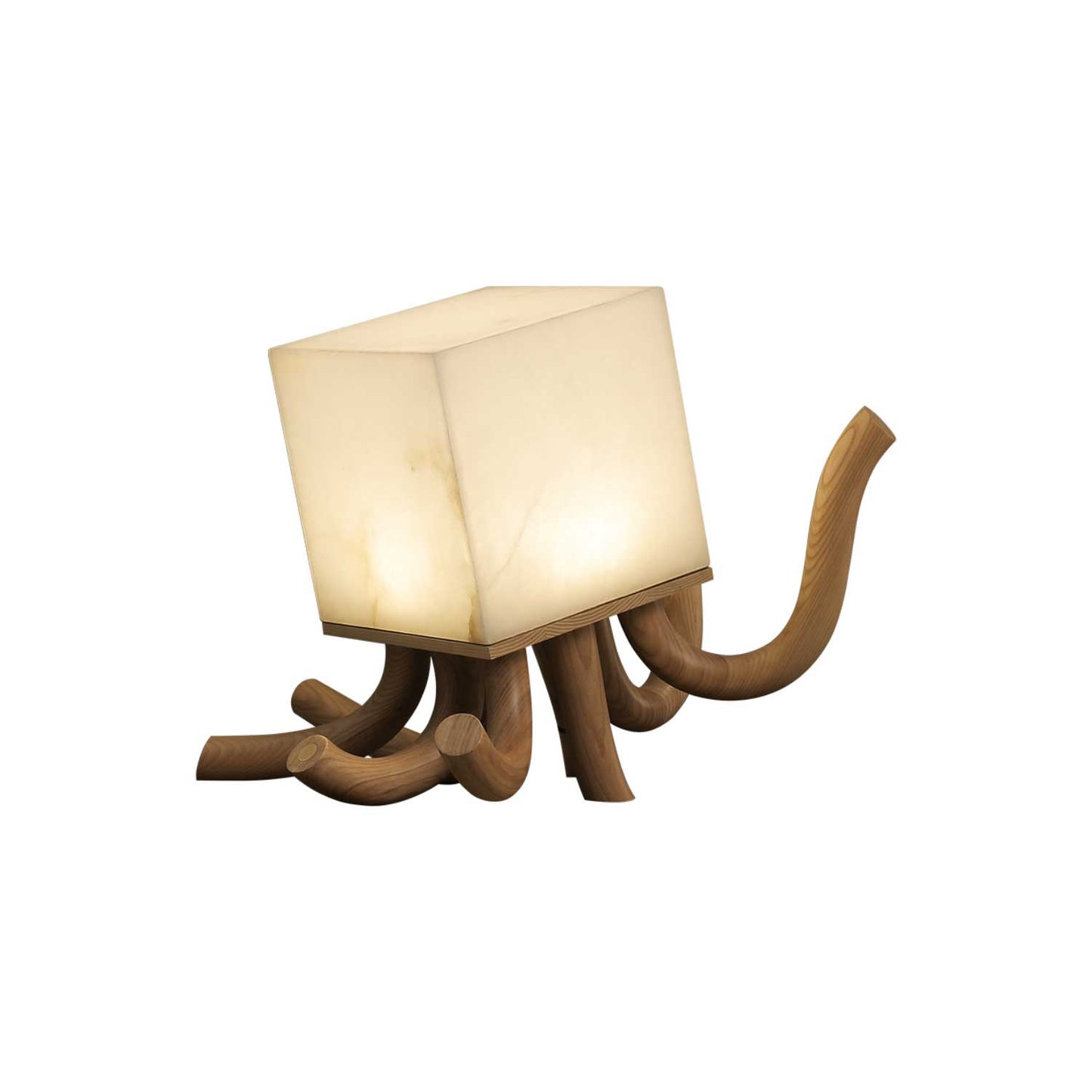 Octavia Table Lamp | Hand-Carved Wood & Alabaster | 39cm or 55cm