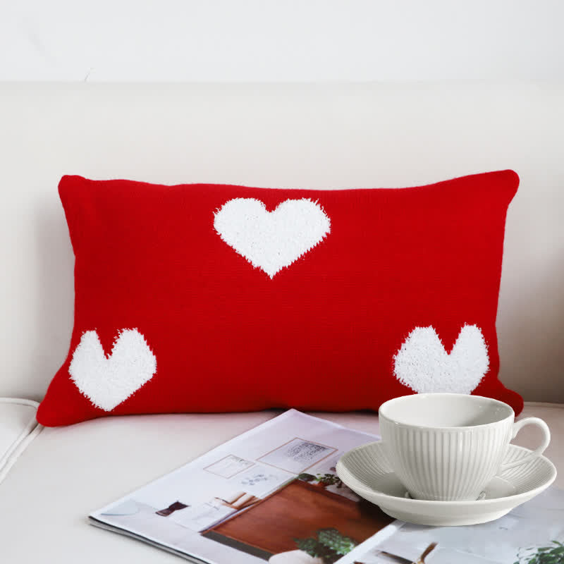 Heart Print Reversible Throw Blanket | Soft Acrylic-Polyester Blend | 51"x63" or 59"x79"