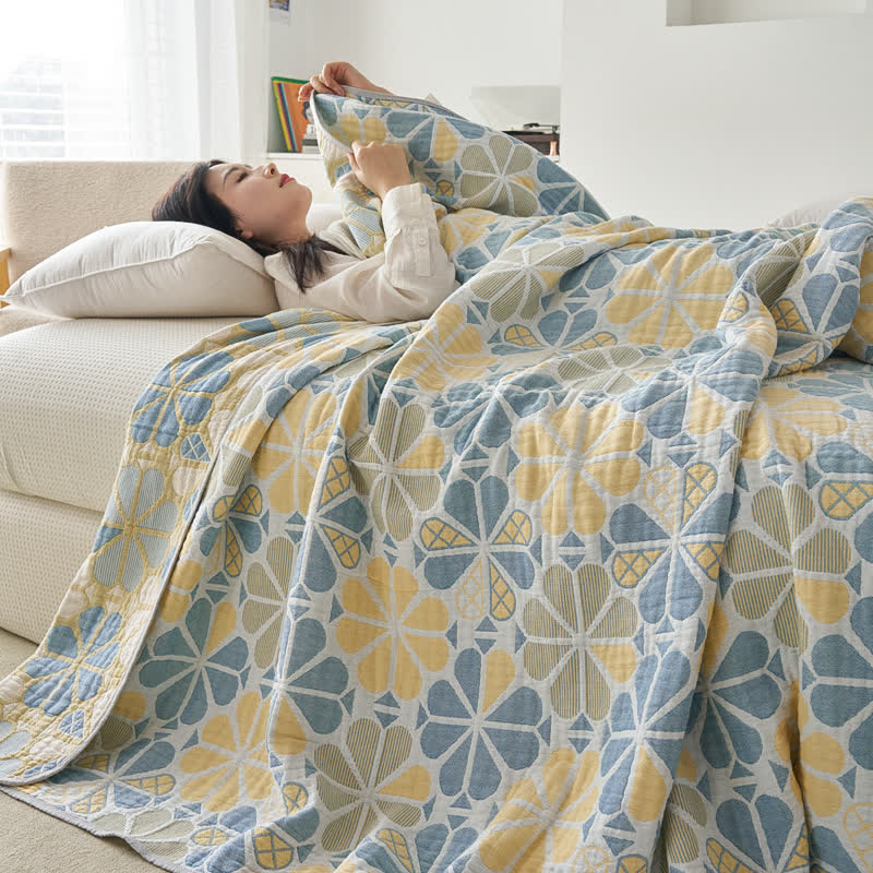 Floral Summer Quilt | 100% Organic Cotton | Full/Queen Size