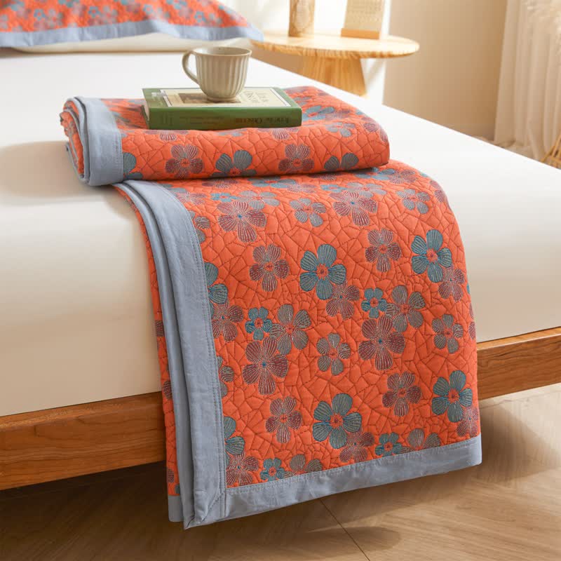Cotton Gauze Quilt Set | Eco-Friendly Organic Cotton | Full/Queen Size with Pillow Towels