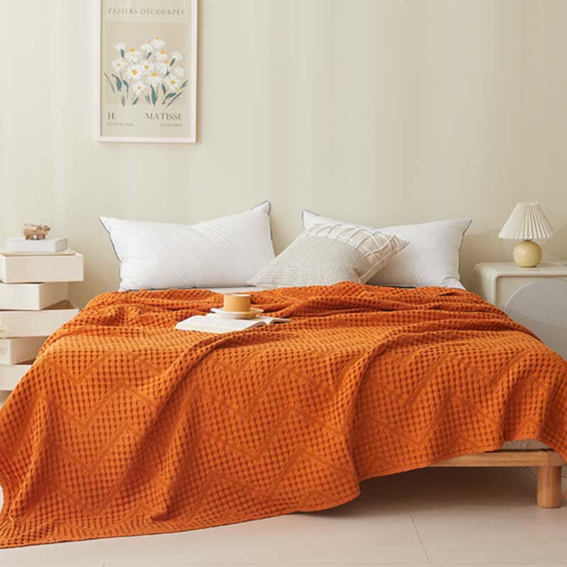 Organic Cotton Waffle Quilt | Eco-Friendly & Moisture Absorbent | Full/Queen Size