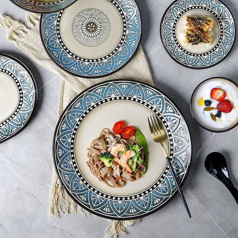 Zeina Premium Stoneware Dinnerware Set | Glossy Glaze | 4, 6, or 8 Person Options