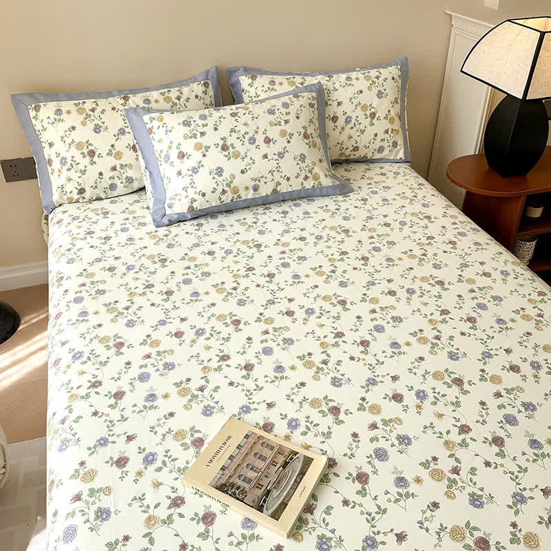 Cotton Coverlet Set | Floral Design | Full/Queen/King Options