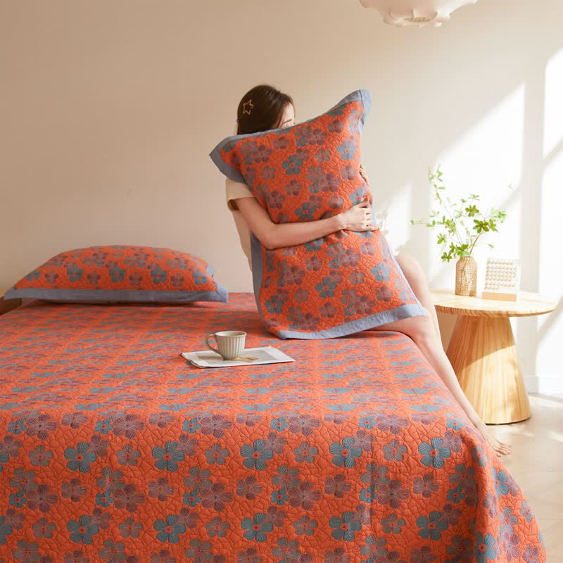 Cotton Gauze Quilt Set | Eco-Friendly Organic Cotton | Full/Queen Size with Pillow Towels