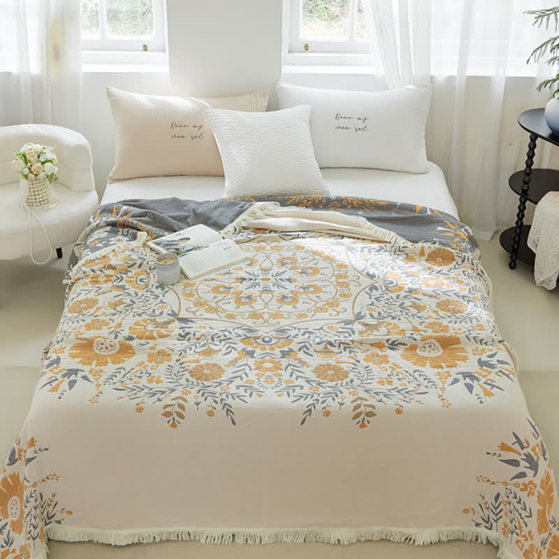 Double-sided Jacquard Floral Quilt | 100% Cotton | Full/Queen Size