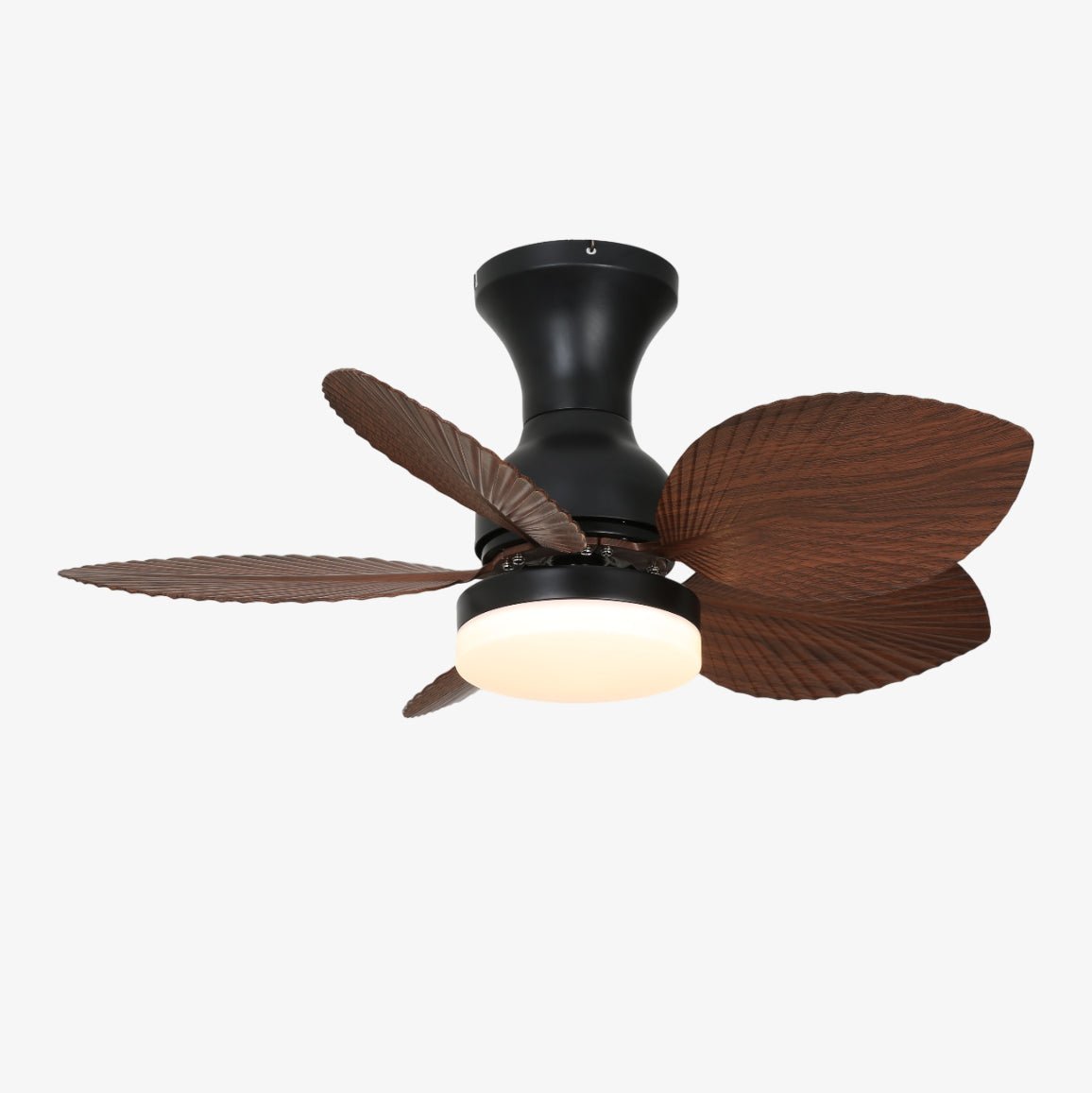 Floriva Blossom Ceiling Fan | Wooden Blades & Glass Lights | Black or Walnut Wood