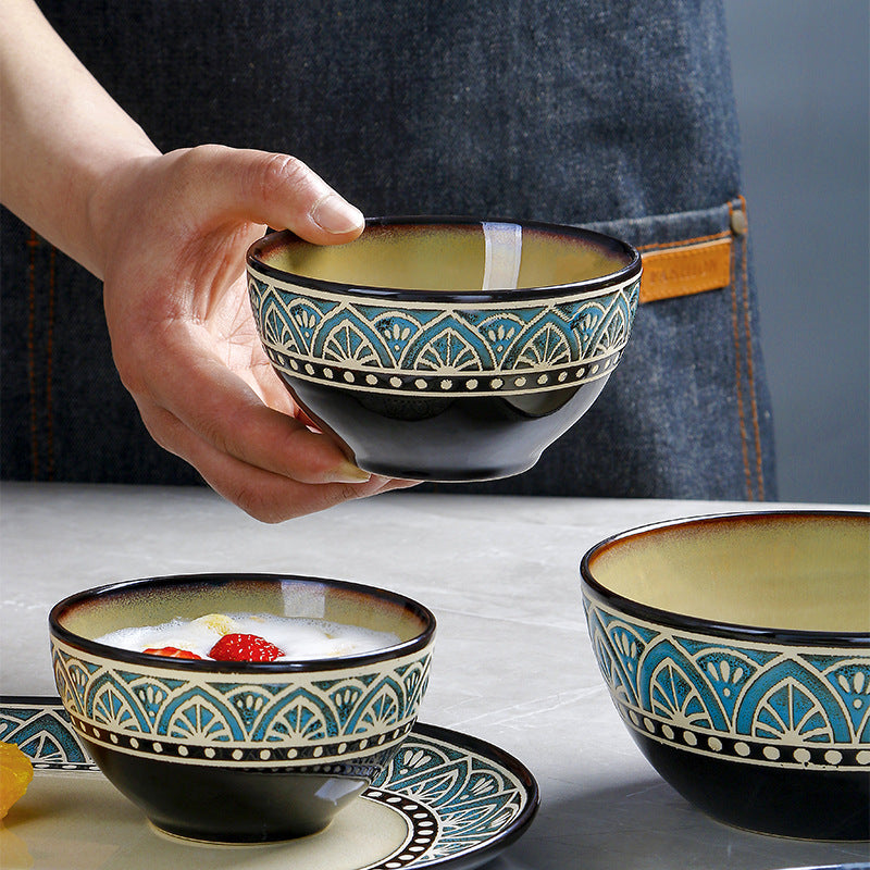 Zeina Premium Stoneware Dinnerware Set | Glossy Glaze | 4, 6, or 8 Person Options