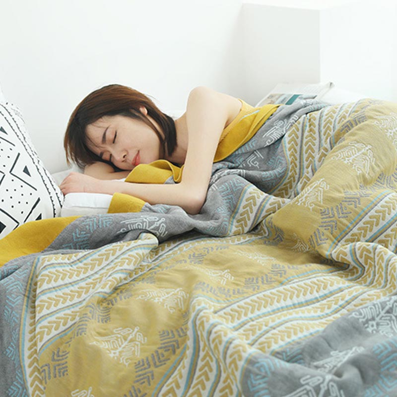 Cotton Reversible Quilt | Wheat Ear Print | Full/Queen Size