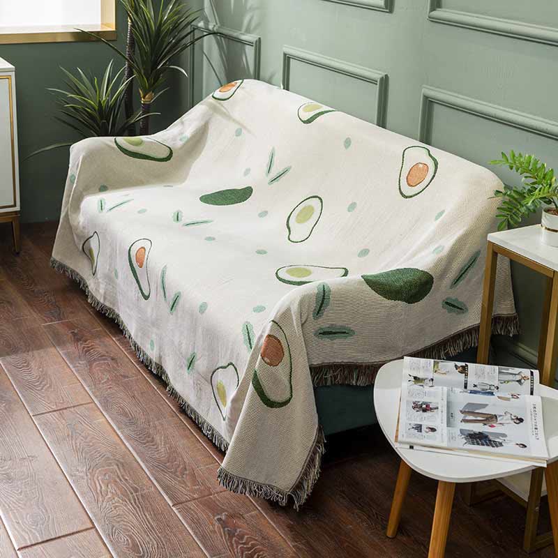 Avocado Print Throw Blanket | Cotton & Polyester | 51" x 63"