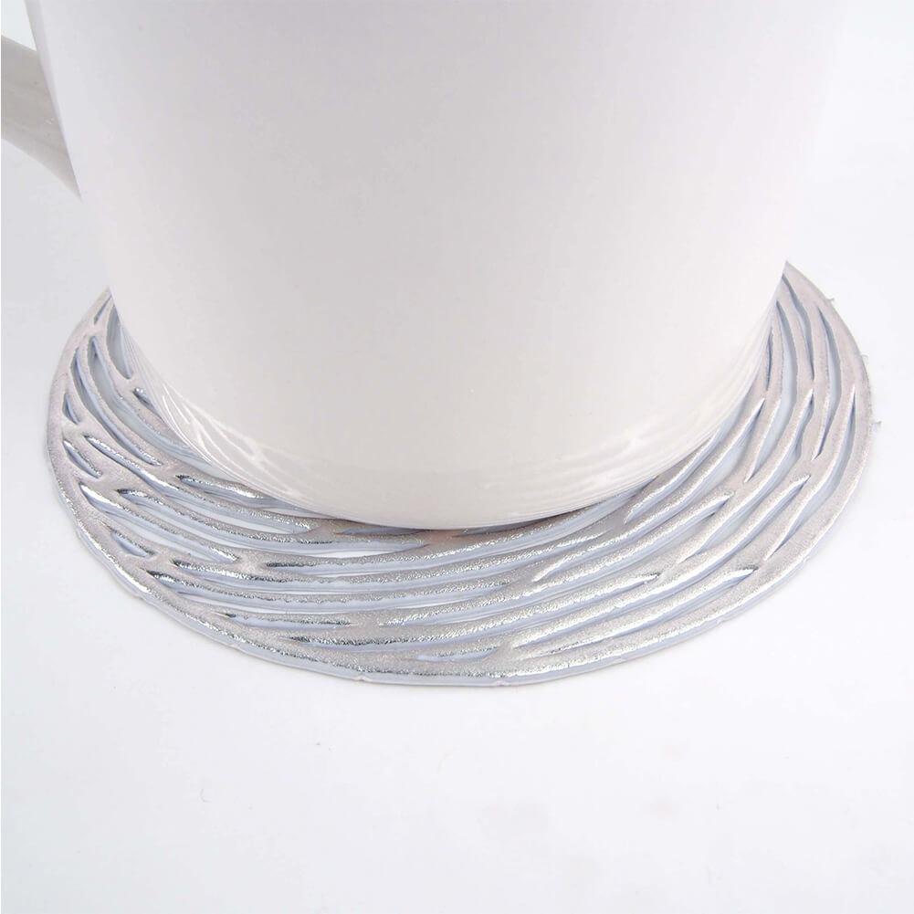 Round Gold Coasters Set | Hand-Hammered Finish | 4 Pieces