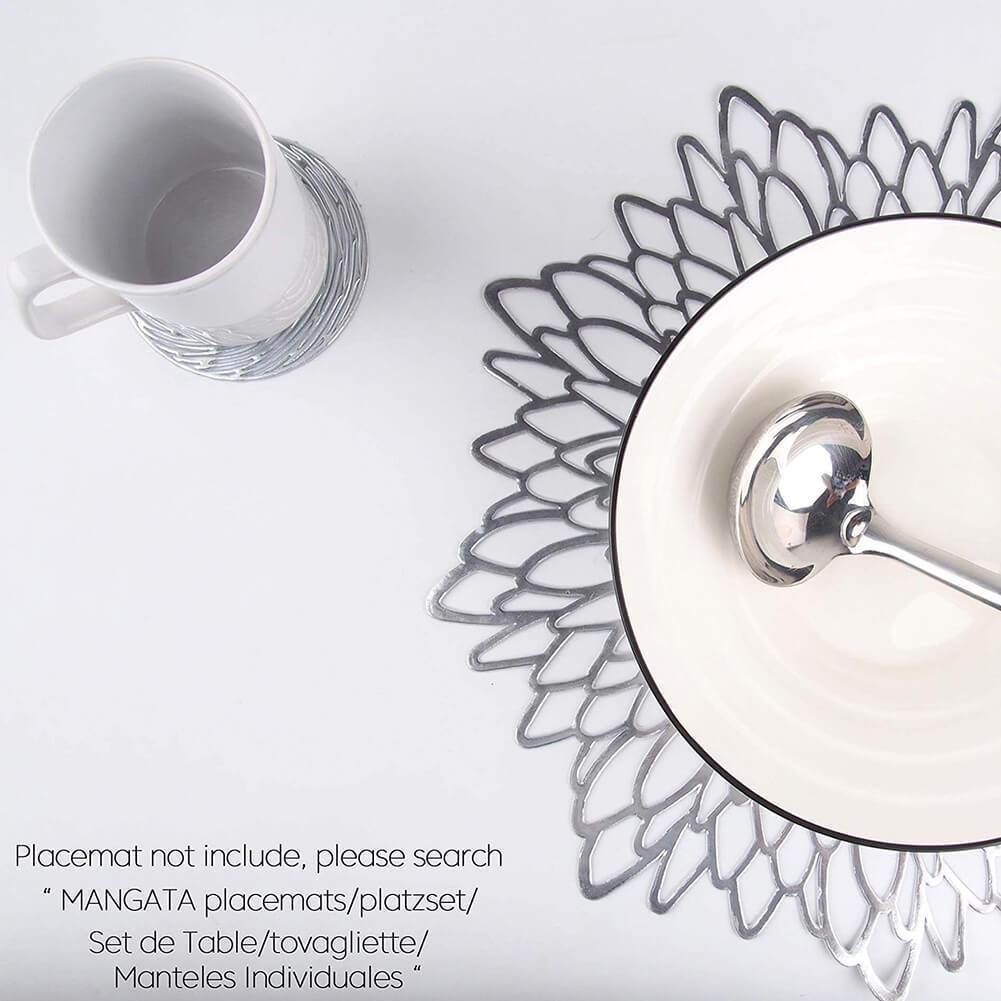 Round Gold Coasters Set | Hand-Hammered Finish | 4 Pieces