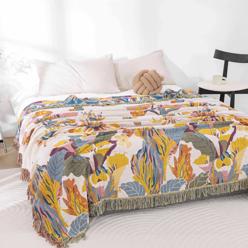 Cotton Gauze Quilt | Eco-Friendly Floral Design | Full/Queen Size