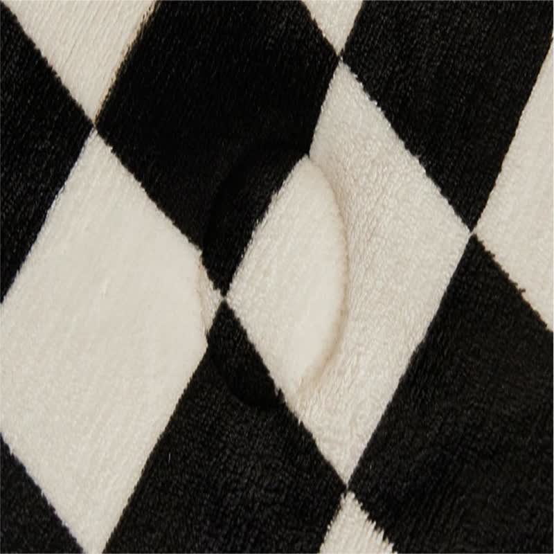 Checkerboard Velvet Blanket | Soft Polyester with Cotton Fill | Full/Queen Size