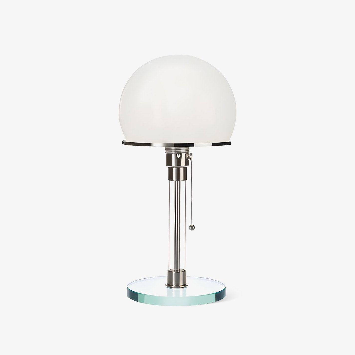 Globe Glass Table Lamp | Frosted Glass & Metal | Chrome