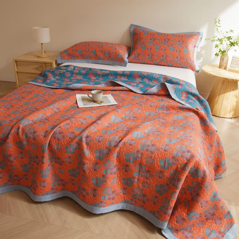 Cotton Gauze Quilt Set | Eco-Friendly Organic Cotton | Full/Queen Size with Pillow Towels