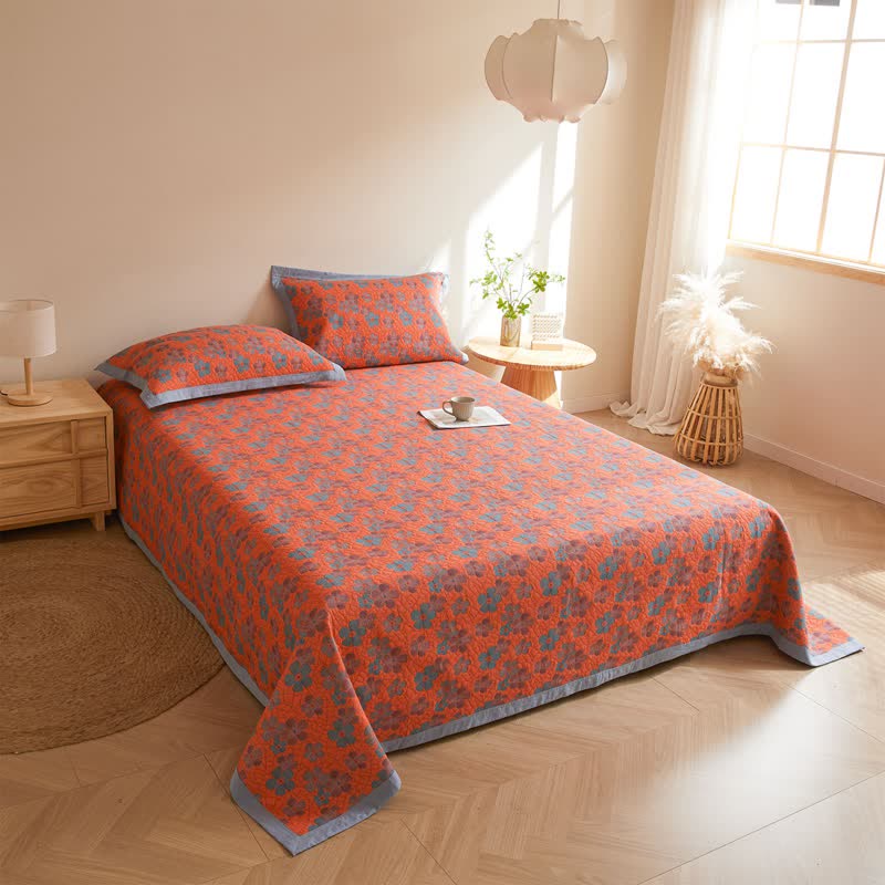 Cotton Gauze Quilt Set | Eco-Friendly Organic Cotton | Full/Queen Size with Pillow Towels