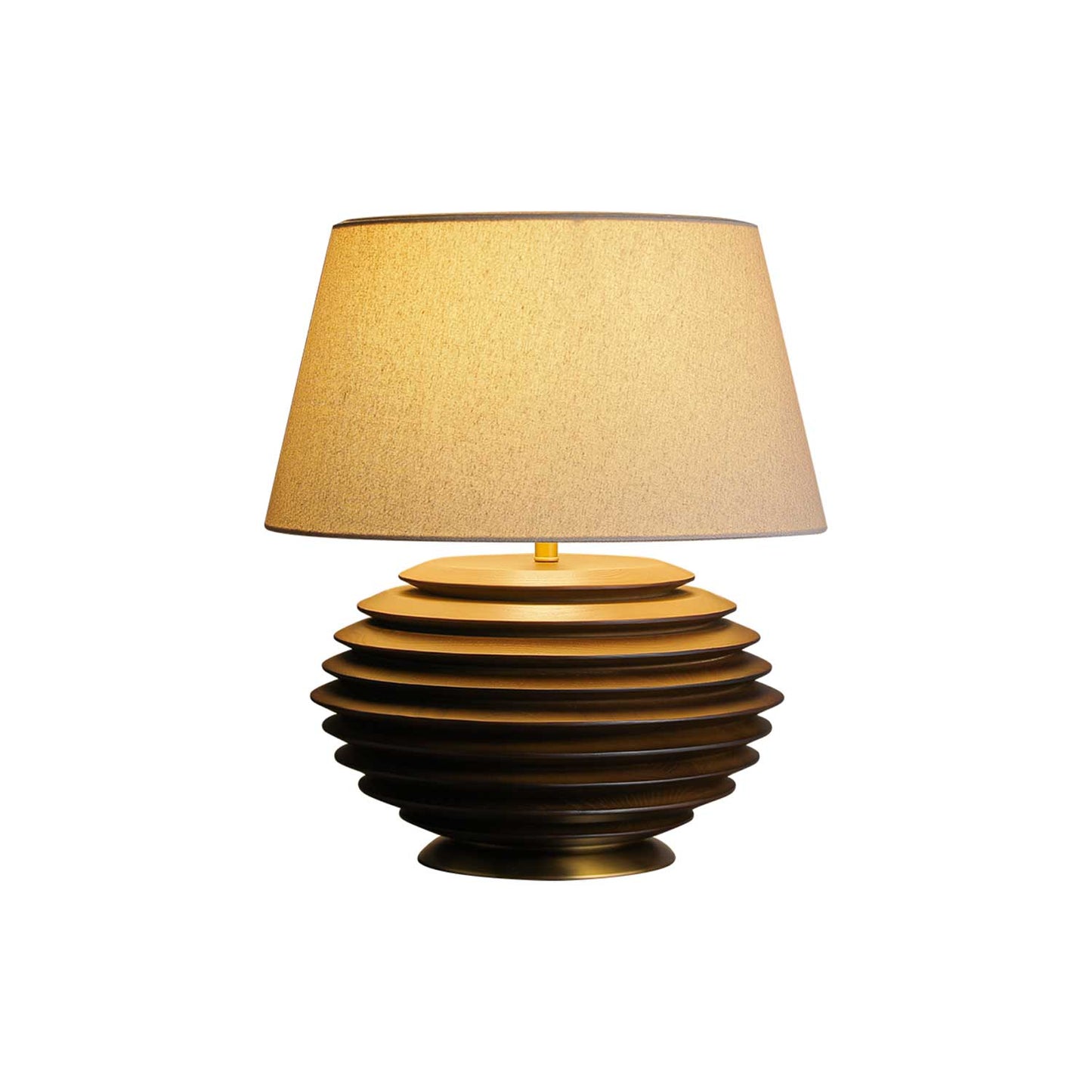 Cadence Table Lamp | Metal, Fabric, Wood | Grey Shade