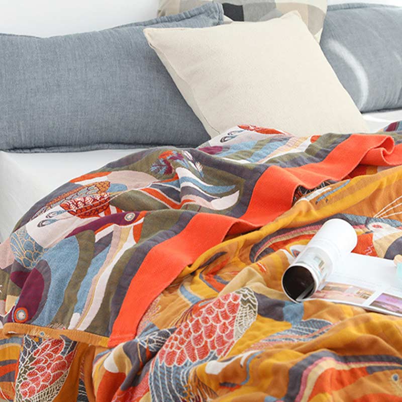 Toucan Bird Reversible Quilt | 100% Organic Cotton | Queen Size