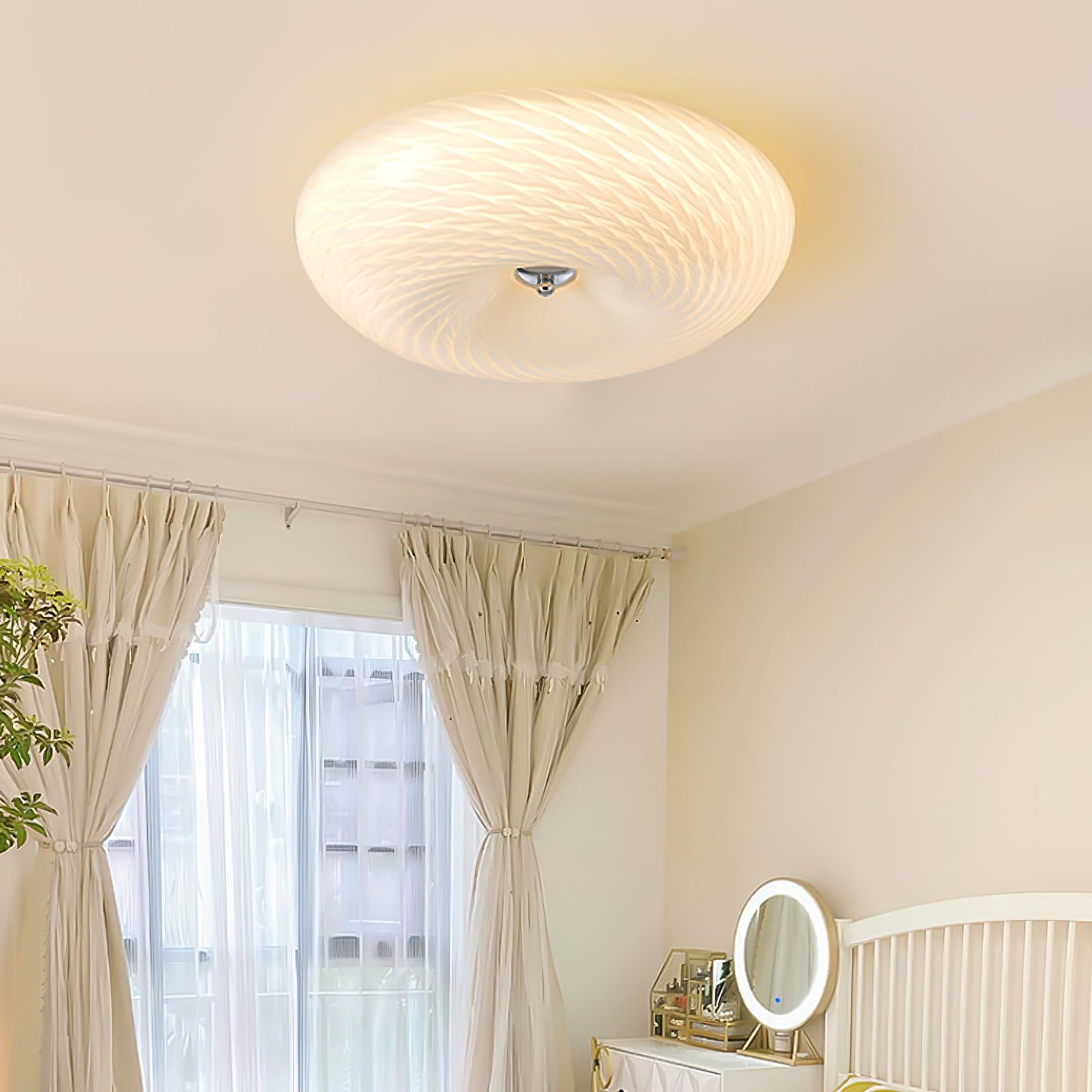 Whirlpool Ceiling Light | Glass Swirling Design | 45cm Diameter