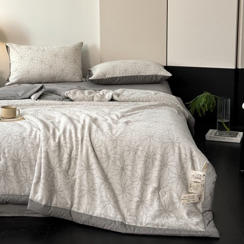 Jacquard Daisy Bedding Set | Cotton Gauze | 4 Pieces