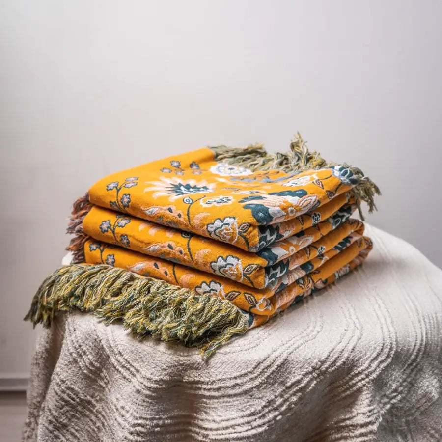Boho Throw Blanket | 100% Cotton | Reversible Design