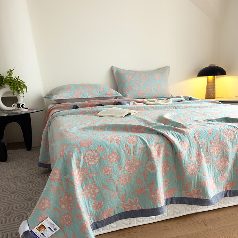 Cotton Gauze Summer Quilt | 100% Organic Cotton | Queen Size with Optional Pillowcases
