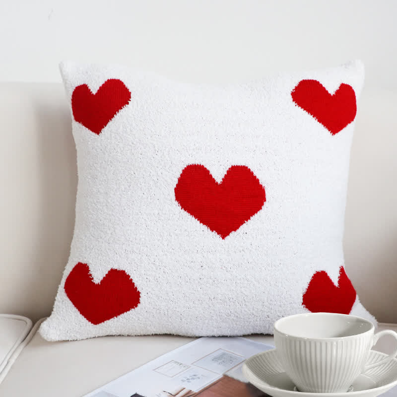 Heart Print Reversible Throw Blanket | Soft Acrylic-Polyester Blend | 51"x63" or 59"x79"