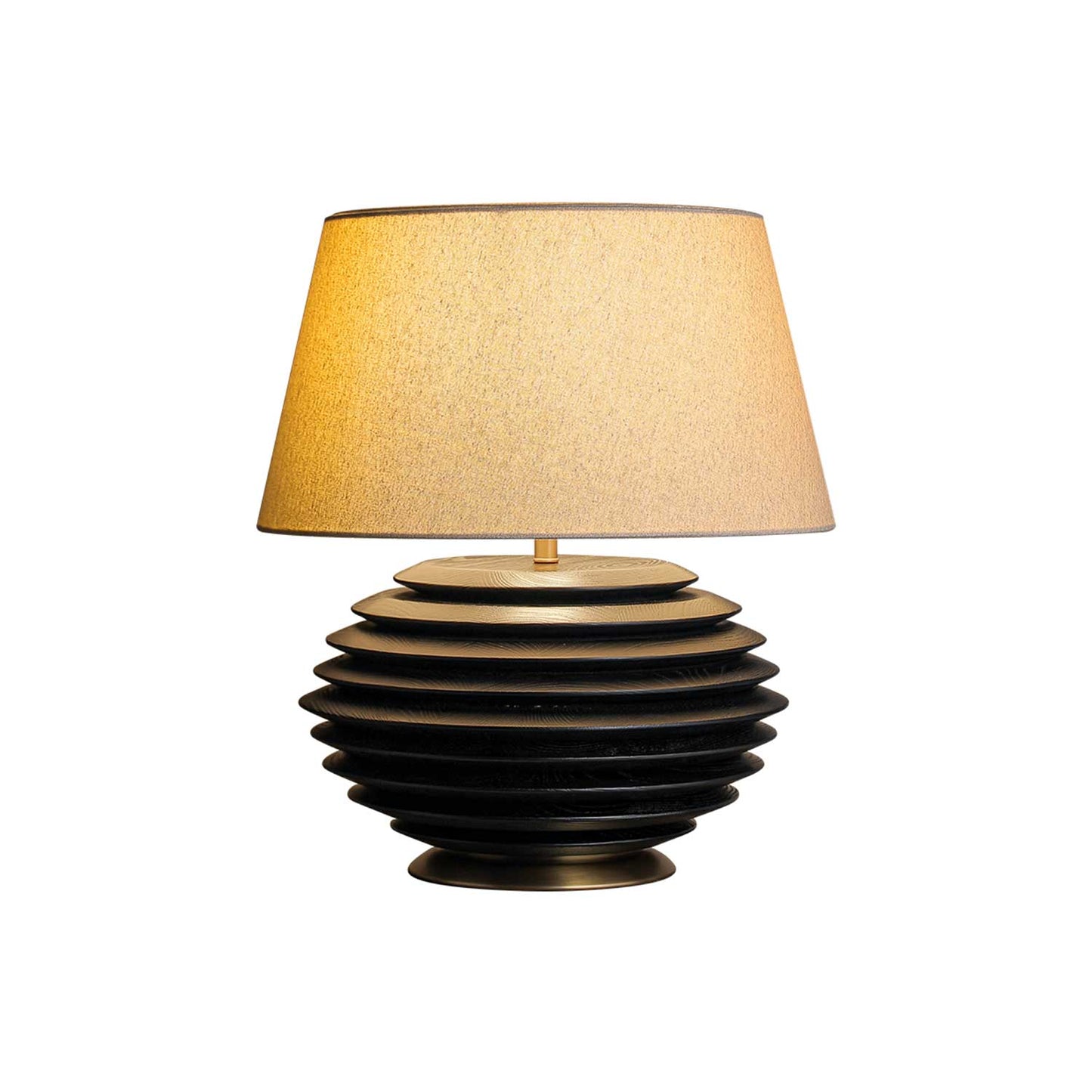 Cadence Table Lamp | Metal, Fabric, Wood | Grey Shade