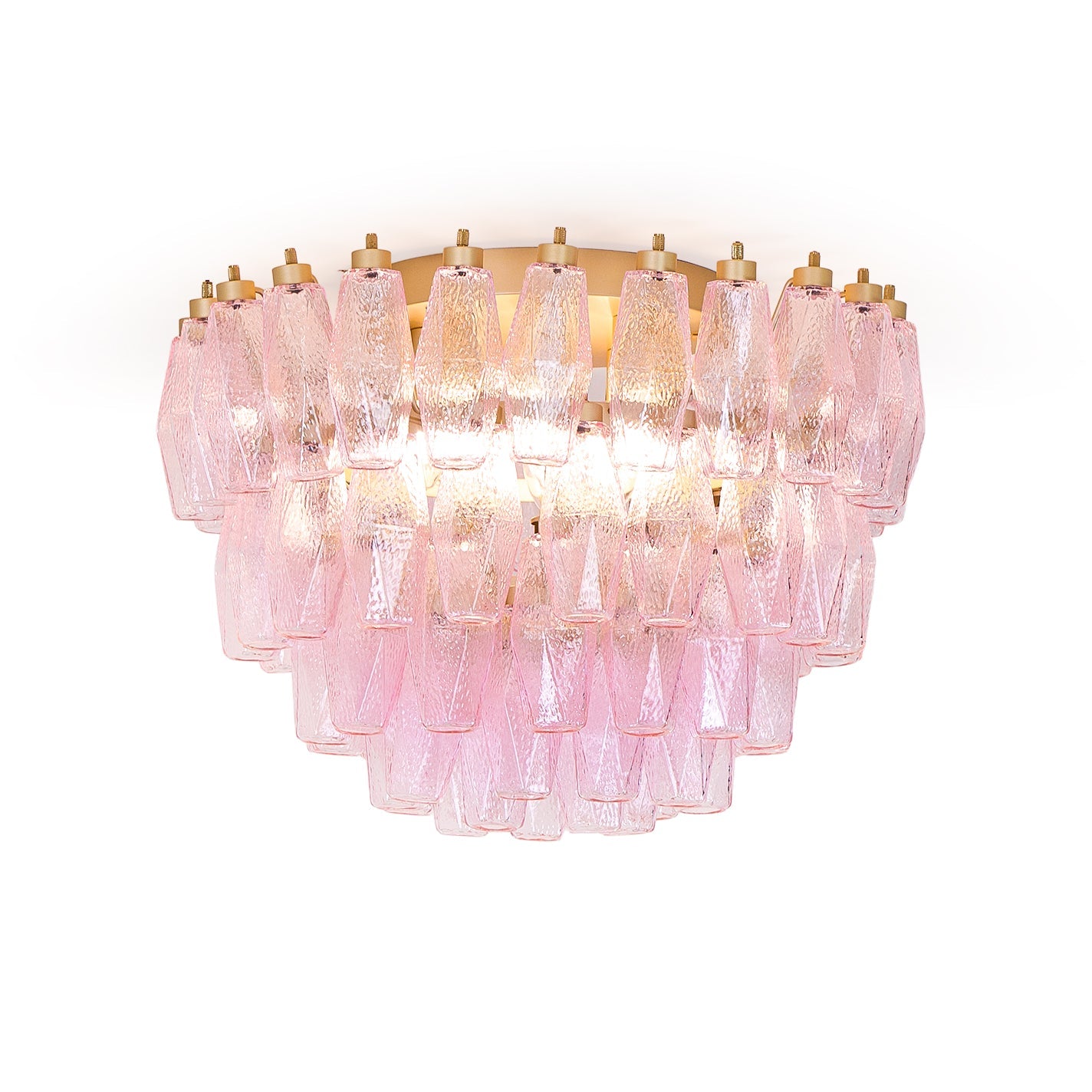 Murano Pink Ceiling Light | Handcrafted Vintage Glass | 65cm Diameter
