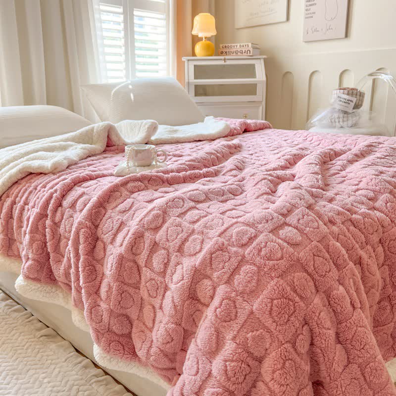Love Print Sherpa Fleece Blanket | Premium Softness | Full & Queen Sizes