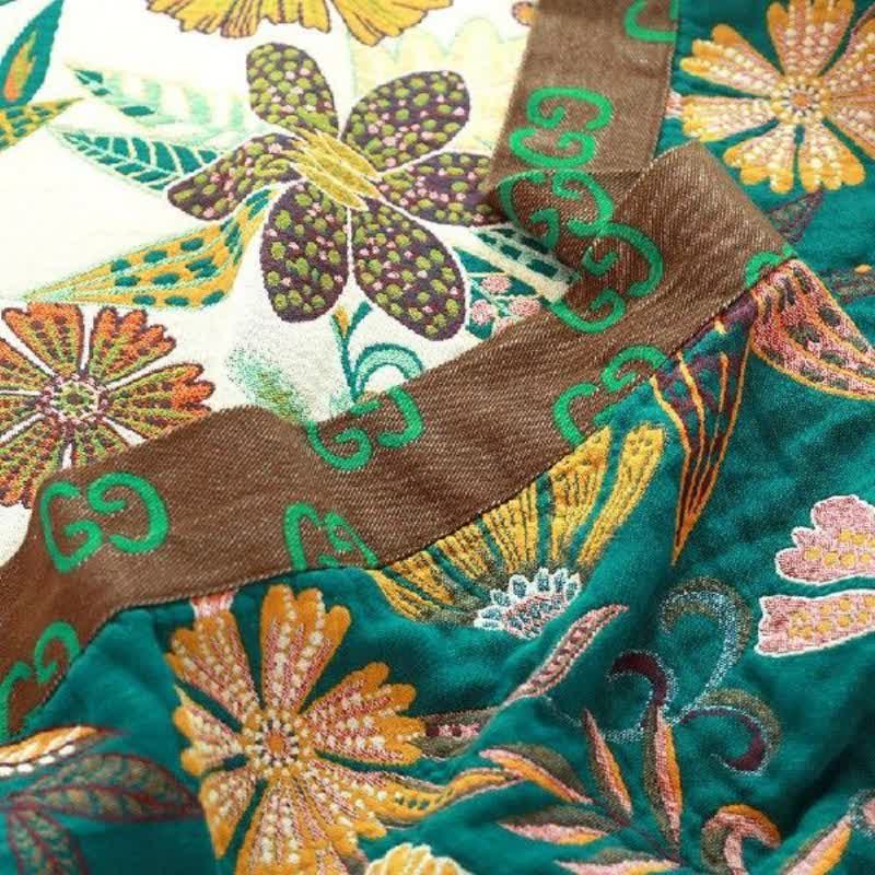 Reversible Cotton Quilt | Colorful Flower Patterns | Full, Queen, King Sizes