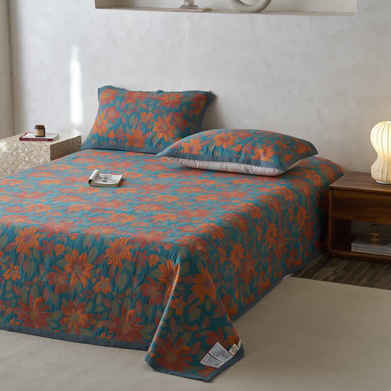 Floral Quilt | 100% Organic Cotton | Full, Queen, King Sizes
