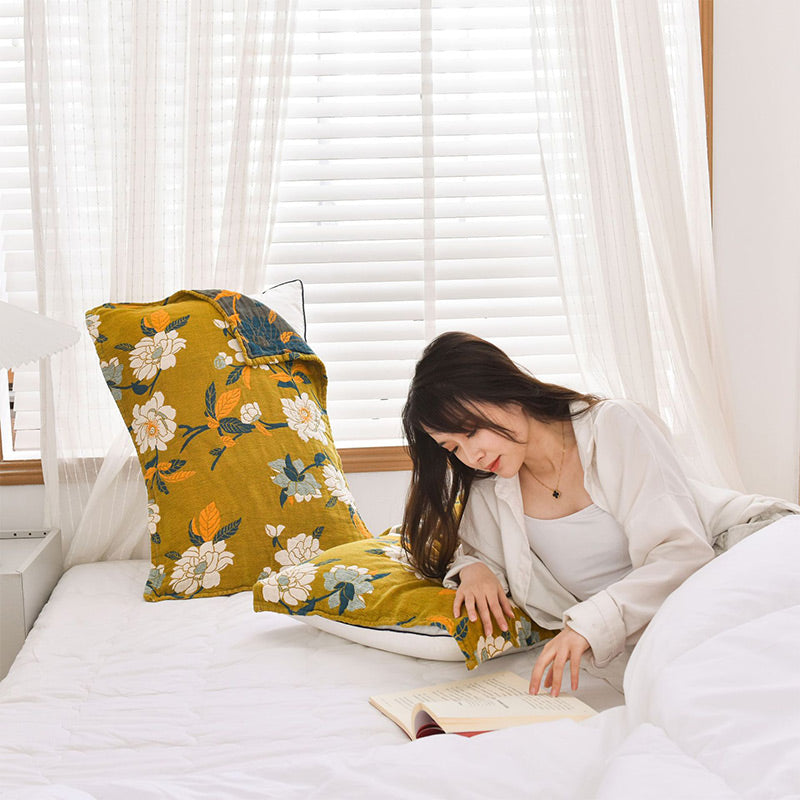 Pillow Towel Set | Cotton | White Flower Pattern | Set of 2