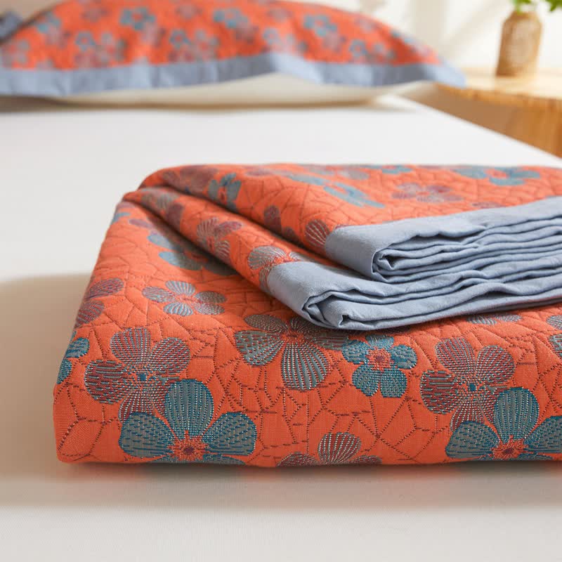 Cotton Gauze Quilt Set | Eco-Friendly Organic Cotton | Full/Queen Size with Pillow Towels