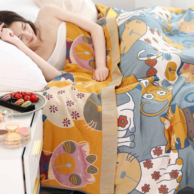 Reversible Cotton Quilt | 100% Organic Cotton | Cute Animal Design