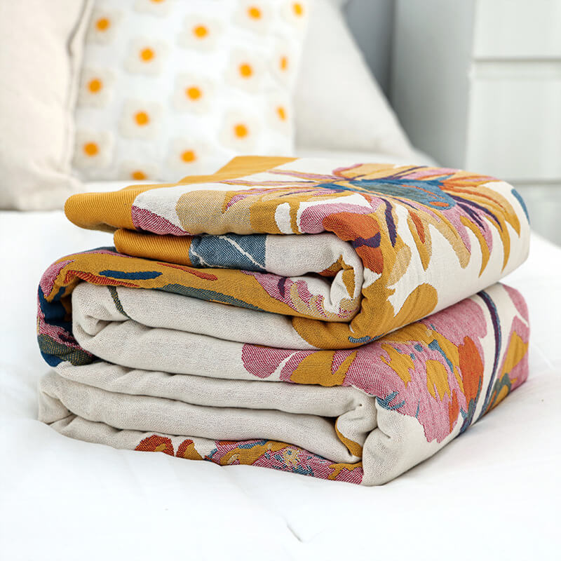 Butterfly Flower Quilt | 100% Organic Cotton | Reversible Design
