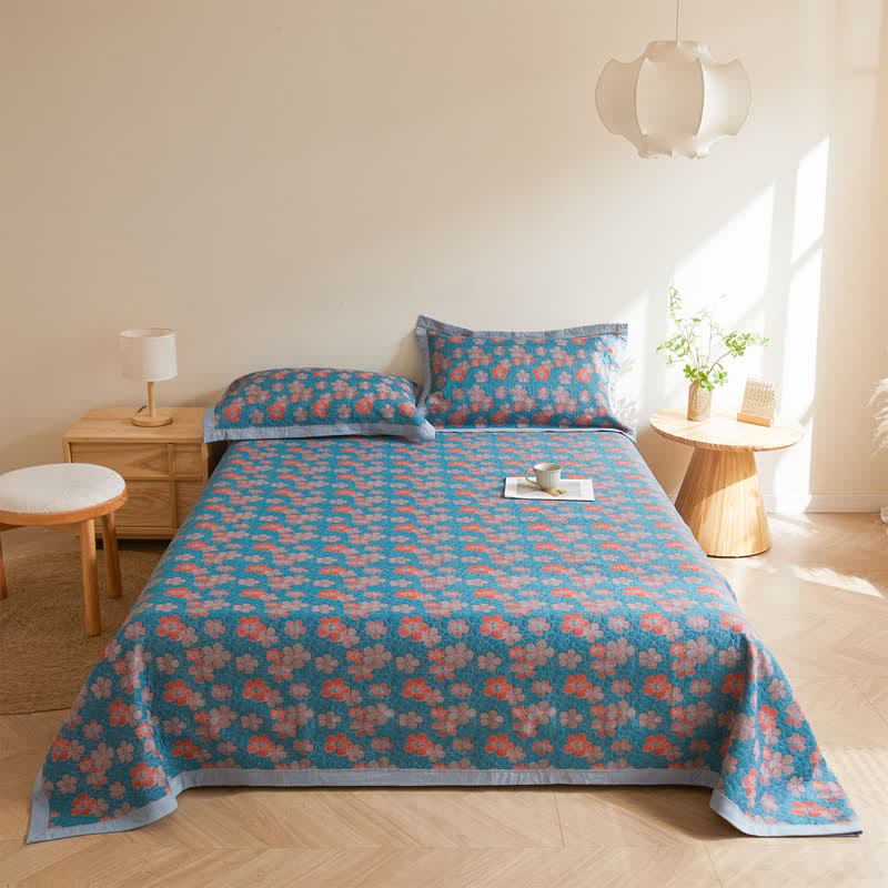 Cotton Gauze Quilt Set | Eco-Friendly Organic Cotton | Full/Queen Size with Pillow Towels