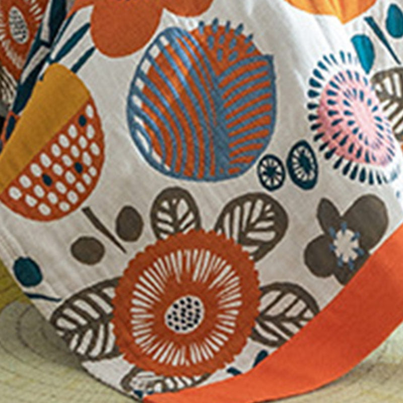 Boho Flower Cotton Quilt | Cartoon Pattern | Full/Queen/King Sizes