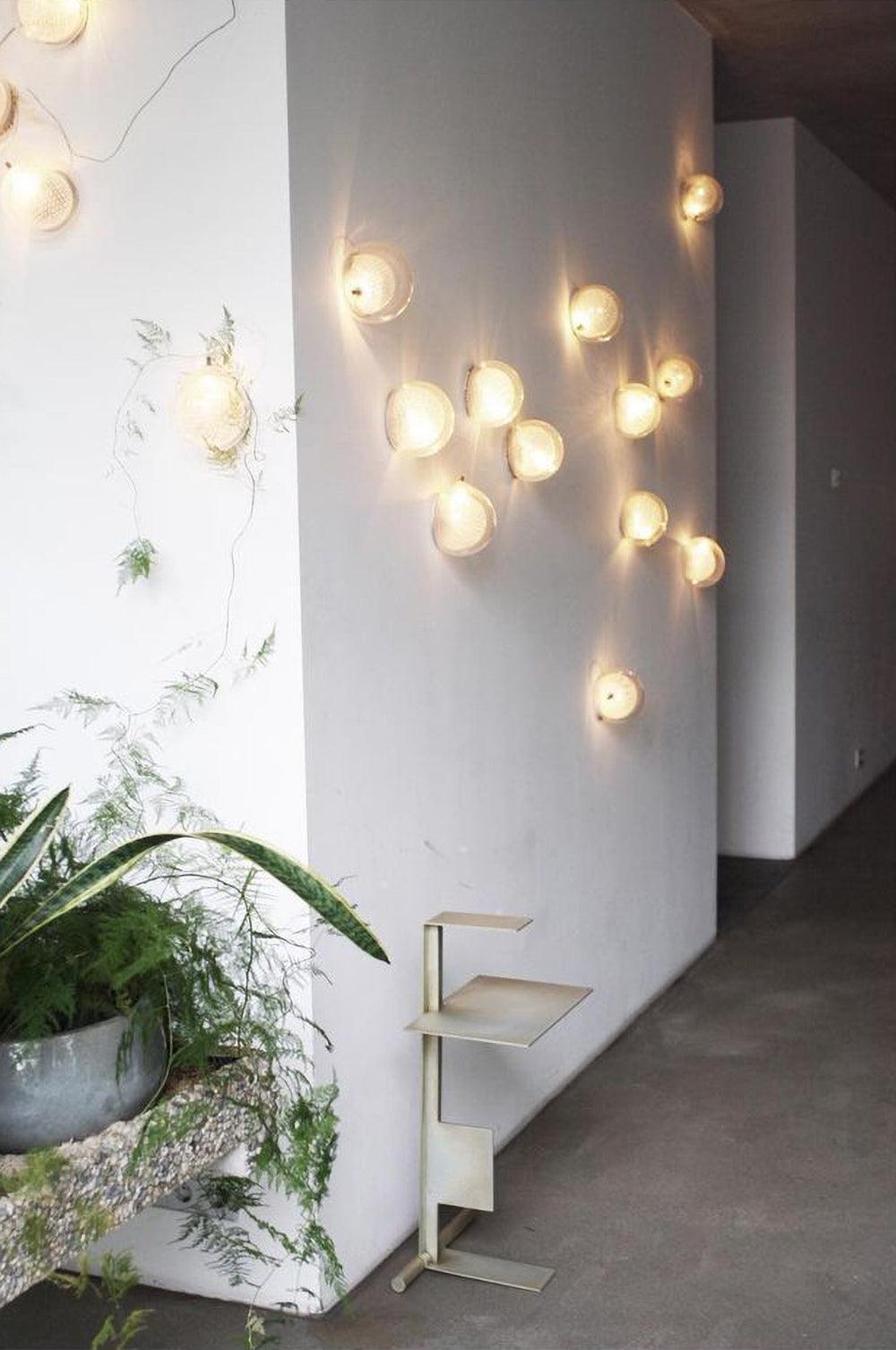 Mesh Glass Wall Lamp | Copper Mesh & Clear Glass | 14cm Diameter