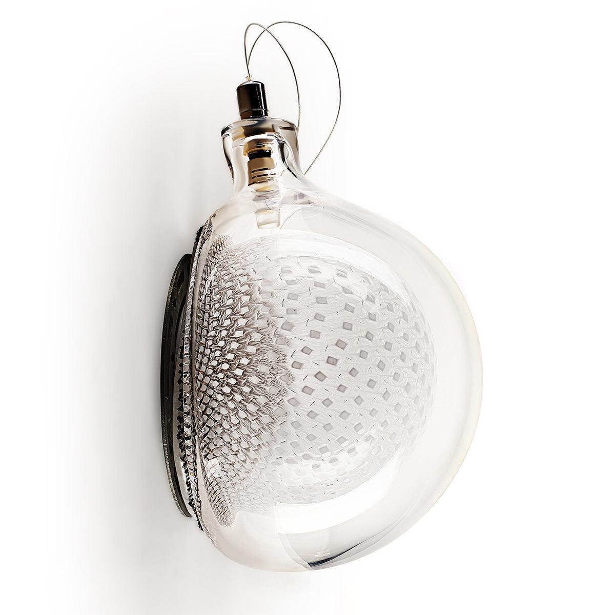 Mesh Glass Wall Lamp | Copper Mesh & Clear Glass | 14cm Diameter