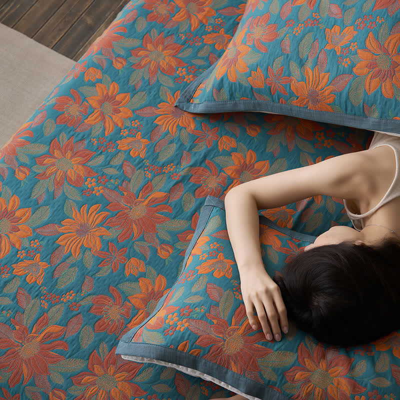 Floral Quilt | 100% Organic Cotton | Full, Queen, King Sizes