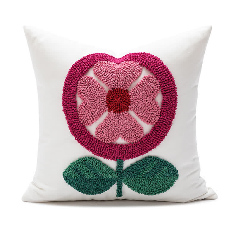 Valentine's Day Pillow Cover | Embroidered Polycotton | 18" x 18"