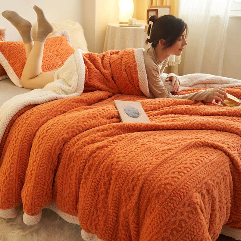 Jacquard Fleece Blanket | Double-Sided Polyester | Queen Size