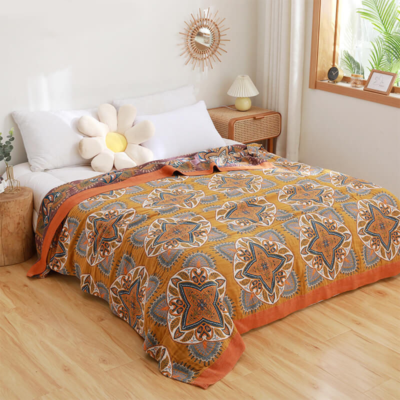 Multicolor Reversible Cotton Quilt | Lightweight & Breathable | Available in Full, Queen, King Sizes