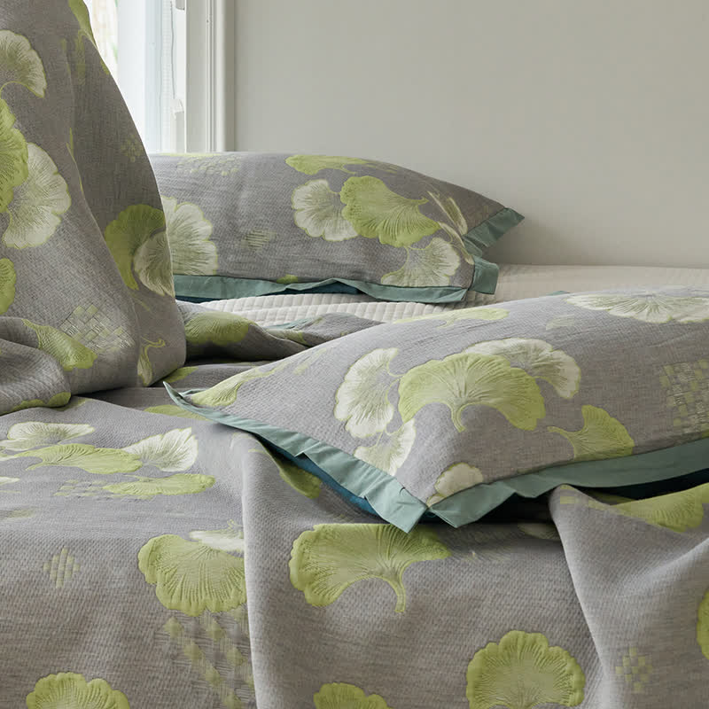 Ginkgo Leaf Quilt | 100% Organic Cotton | Full, Queen, King Sizes