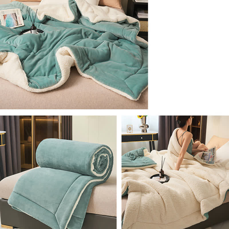Double Velvet Throw Blanket | Soft Polyester | Full Size 71"W x 79"L
