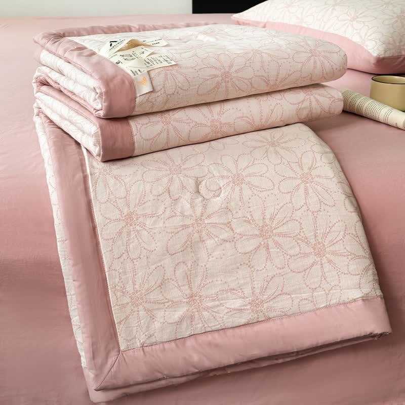 Jacquard Daisy Bedding Set | Cotton Gauze | 4 Pieces